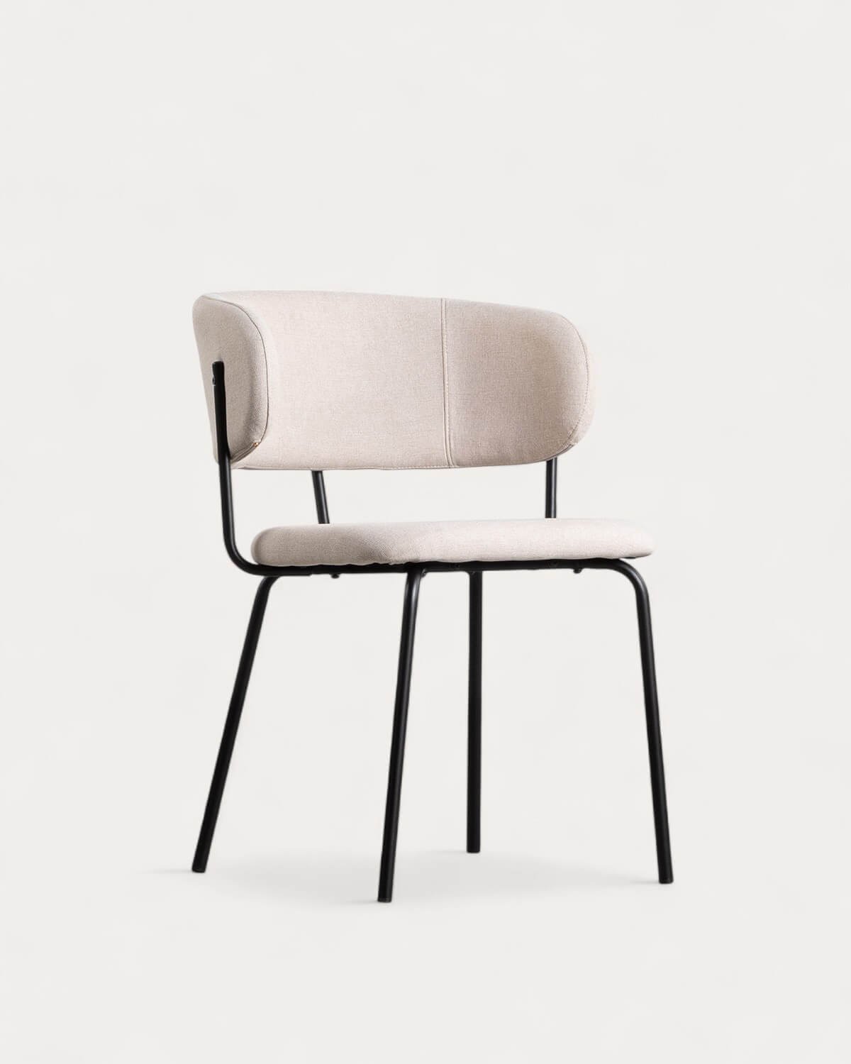 Pack de 2 Chaises de Salle à Manger en Tissu et Métal Bonse, image de la gelerie 1