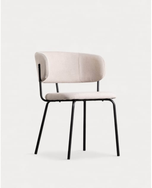 Pack de 2 Chaises de Salle à Manger en Tissu et Métal Bonse