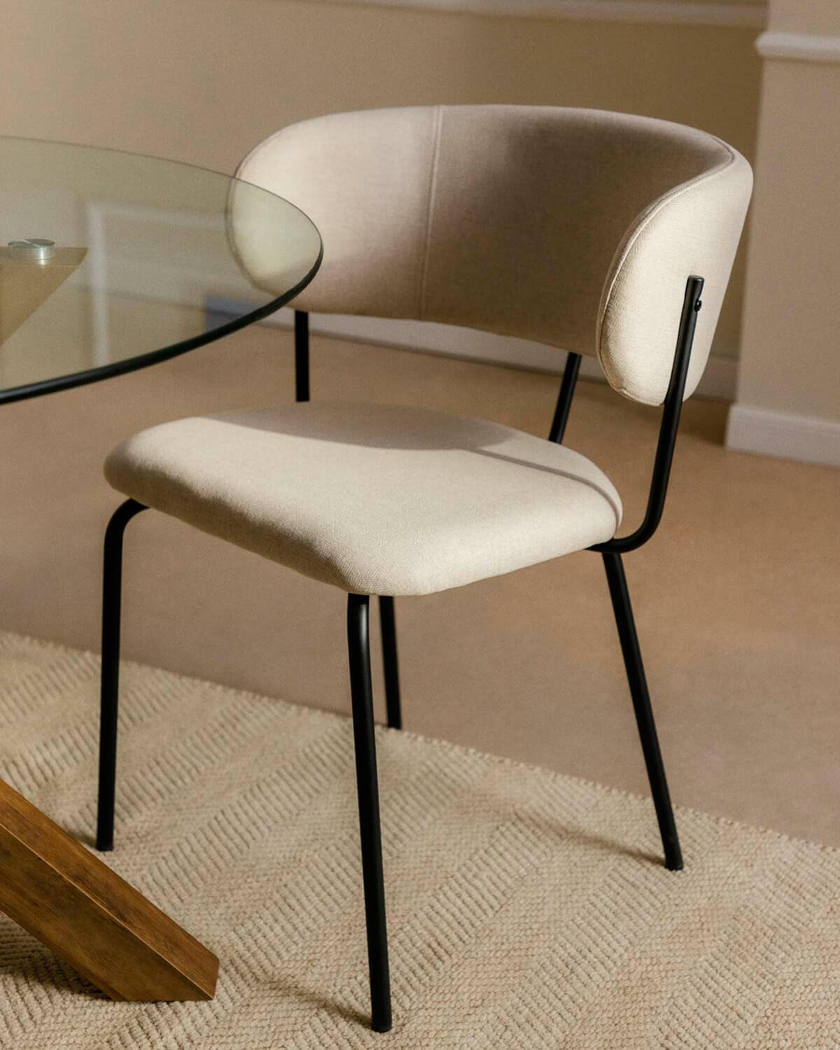 Pack de 2 Chaises de Salle à Manger en Tissu et Métal Bonse, image de la gelerie 2