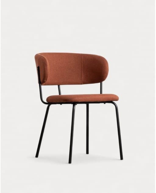 Pack de 2 Chaises de Salle à Manger en Tissu et Métal Bonse