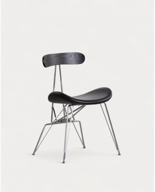 Chaise de Salle à Manger en Bois et Similicuir Brunela