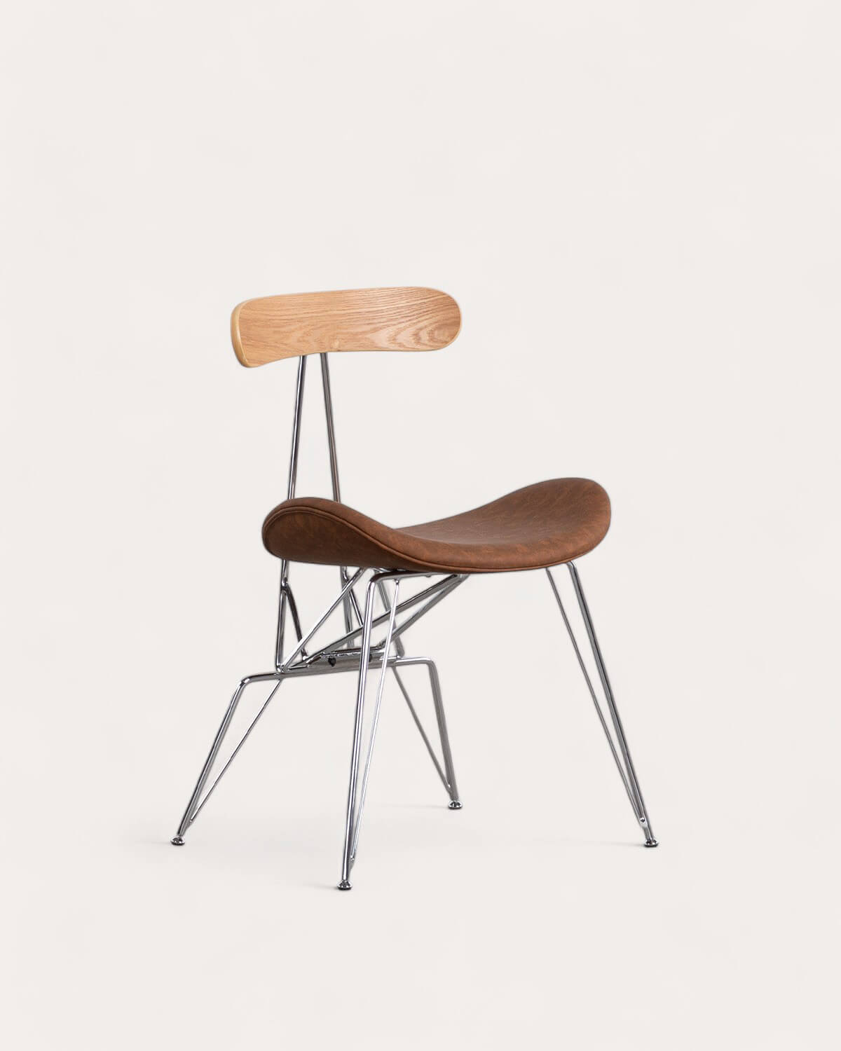 Chaise de Salle à Manger en Bois et Similicuir Brunela, image de la gelerie 1