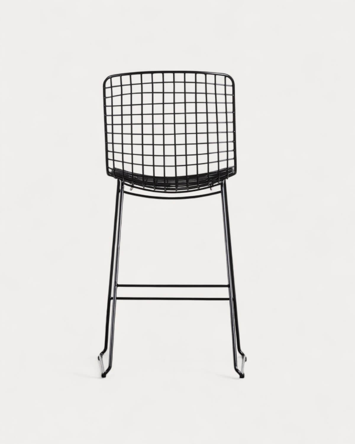 Tabouret haut en métal (65 cm) avec dossier haut Aras, image de la gelerie 3
