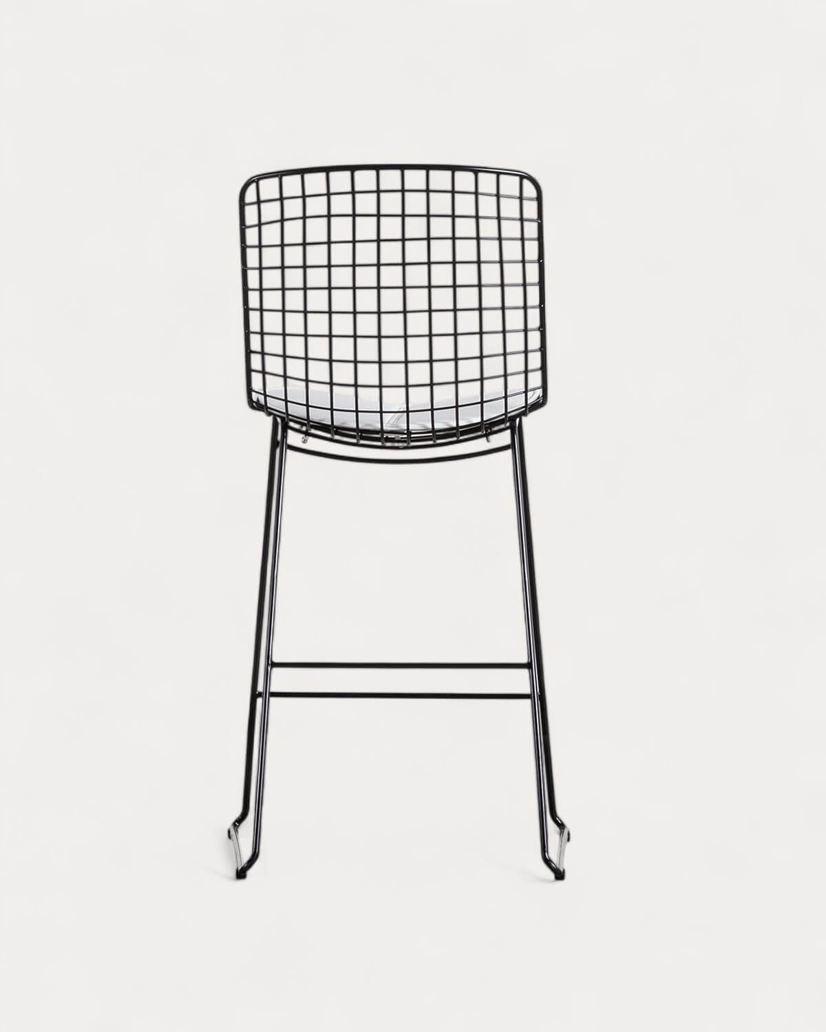 Tabouret haut en métal (65 cm) avec dossier haut Aras, image de la gelerie 3