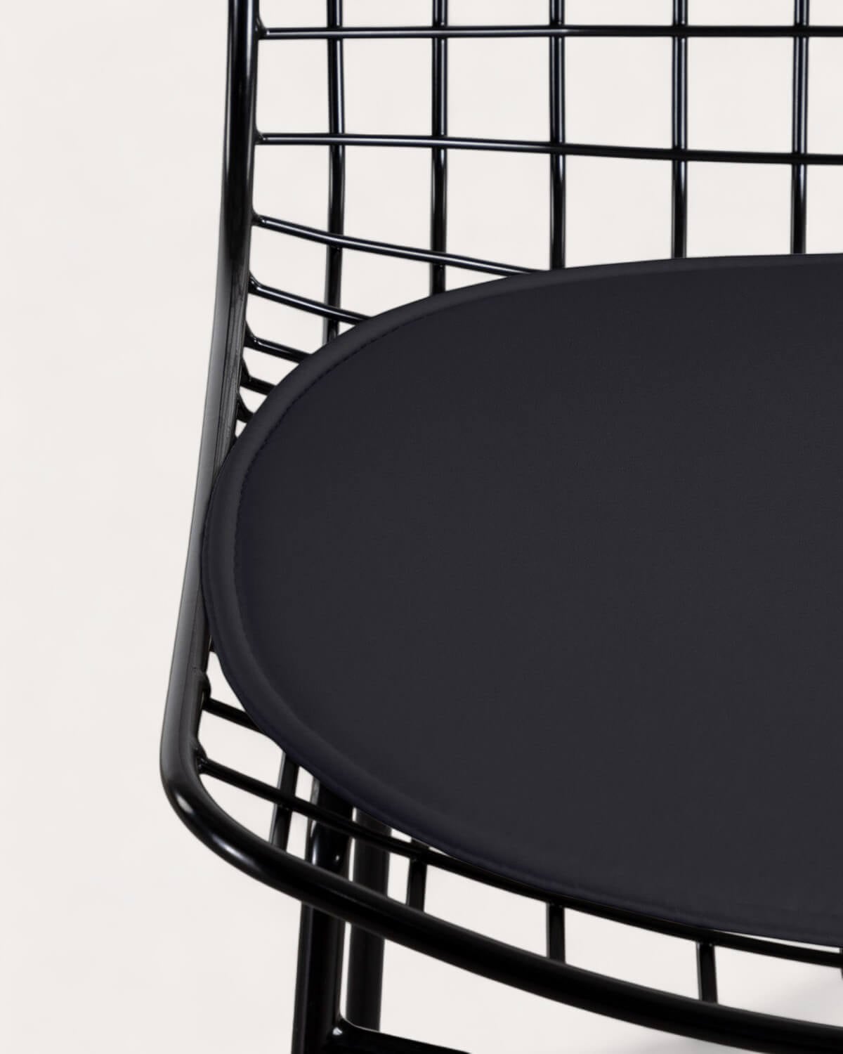 Tabouret haut en métal (65 cm) avec dossier haut Aras, image de la gelerie 4