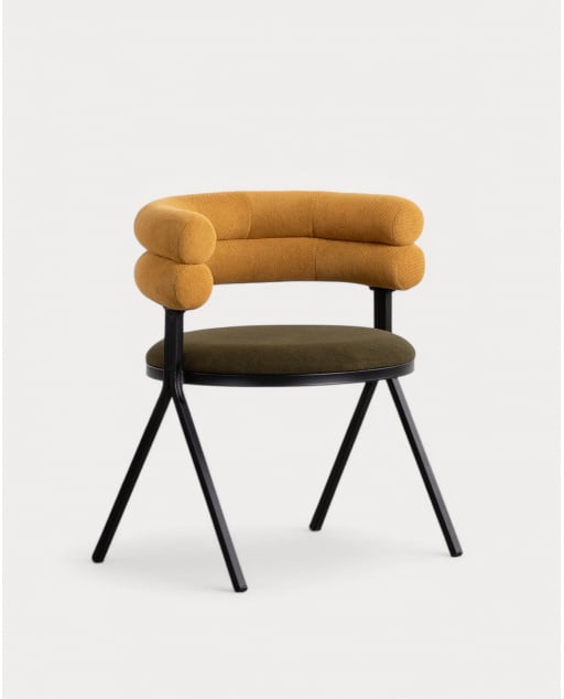 Chaise de Salle à Manger en Tissu et Métal Aixa
