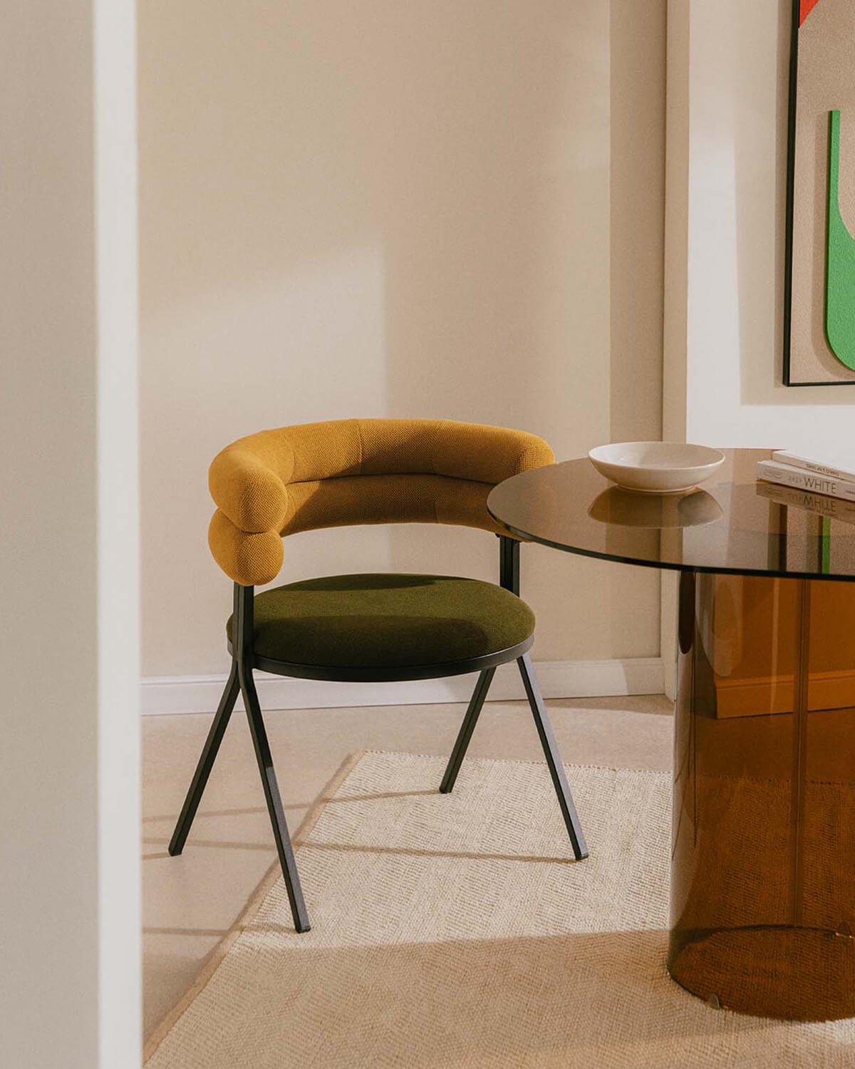 Pack 4 Chaises de Salle à Manger en Tissu et Métal Aixa, image de la gelerie 2