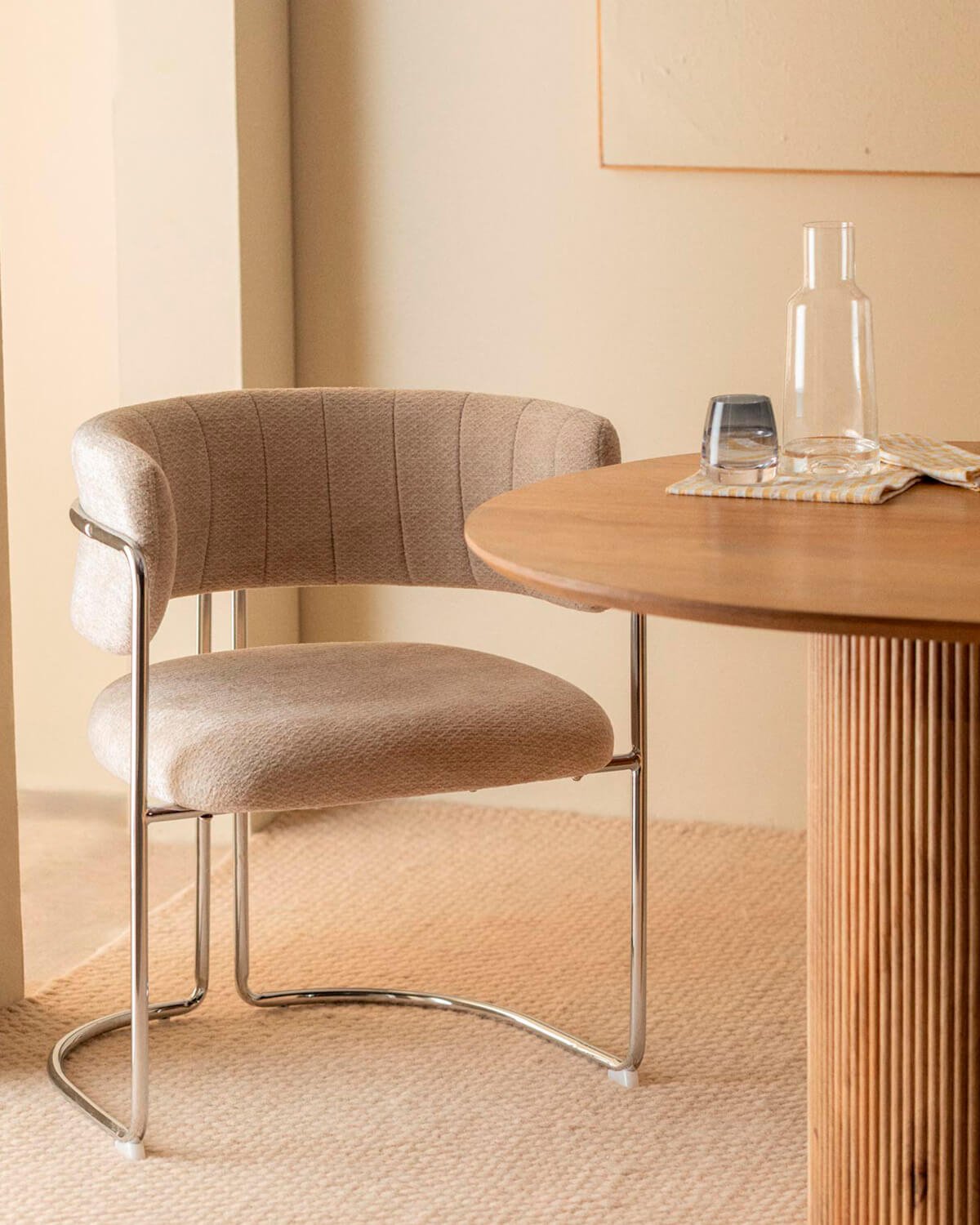 Pack de 2 Chaises de Salle à Manger en Tissu et Métal Petra , image de la gelerie 2