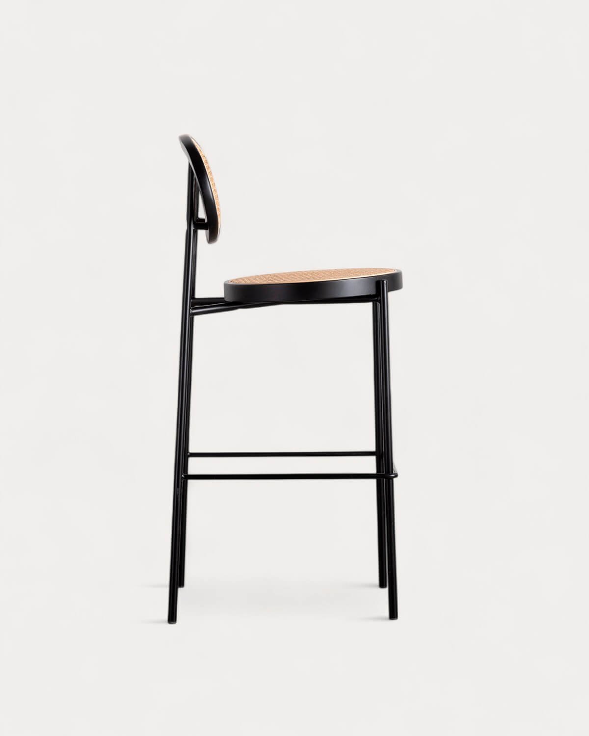 Tabouret Haut en Rotin Naturel et Métal (75 cm) Vili , image de la gelerie 4