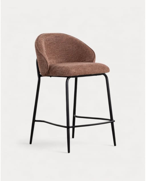 Pack 2 Tabourets Hauts en Tissu et Métal (64 cm) Emna