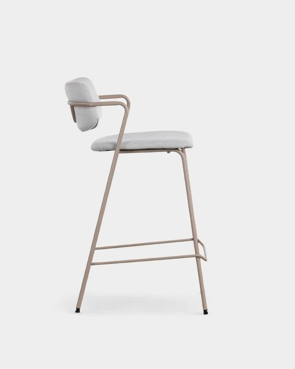 Pack 2 Tabourets Hauts en Velours et Tissu (65 cm) Irun, image de la gelerie 2