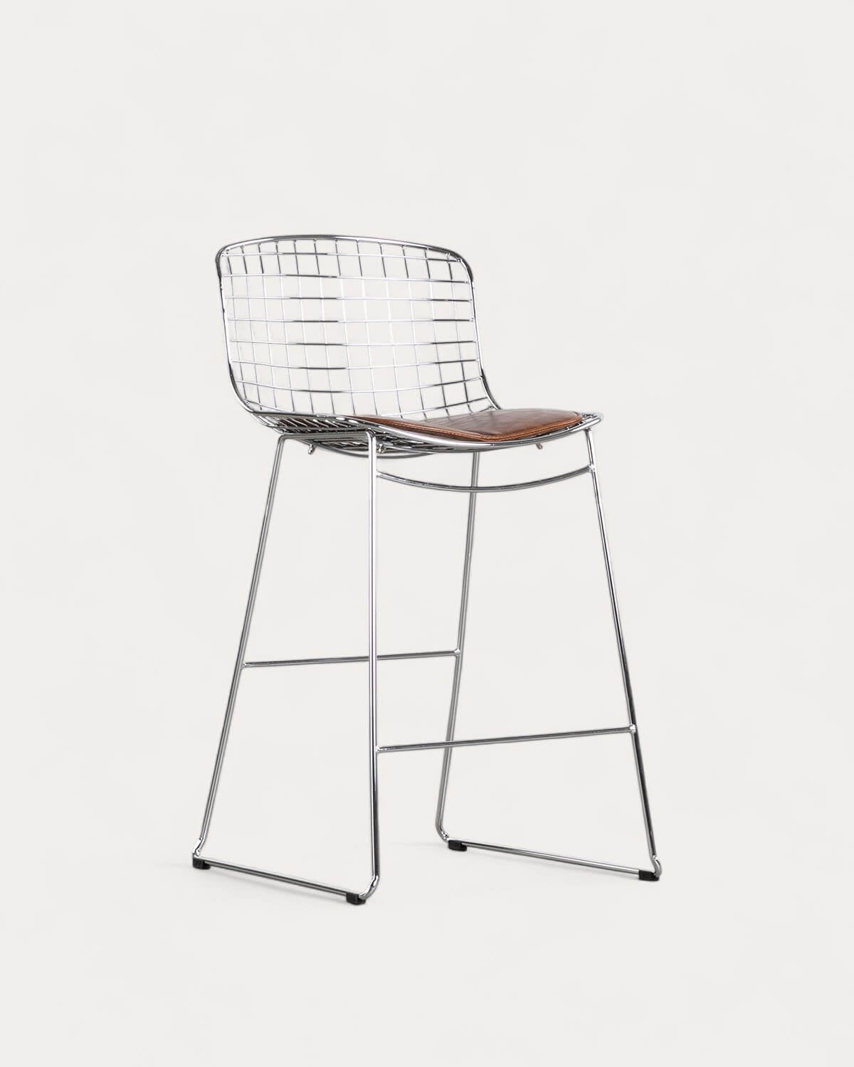 Tabouret de bar en métal Aras Dossier Bas, image de la gelerie 1