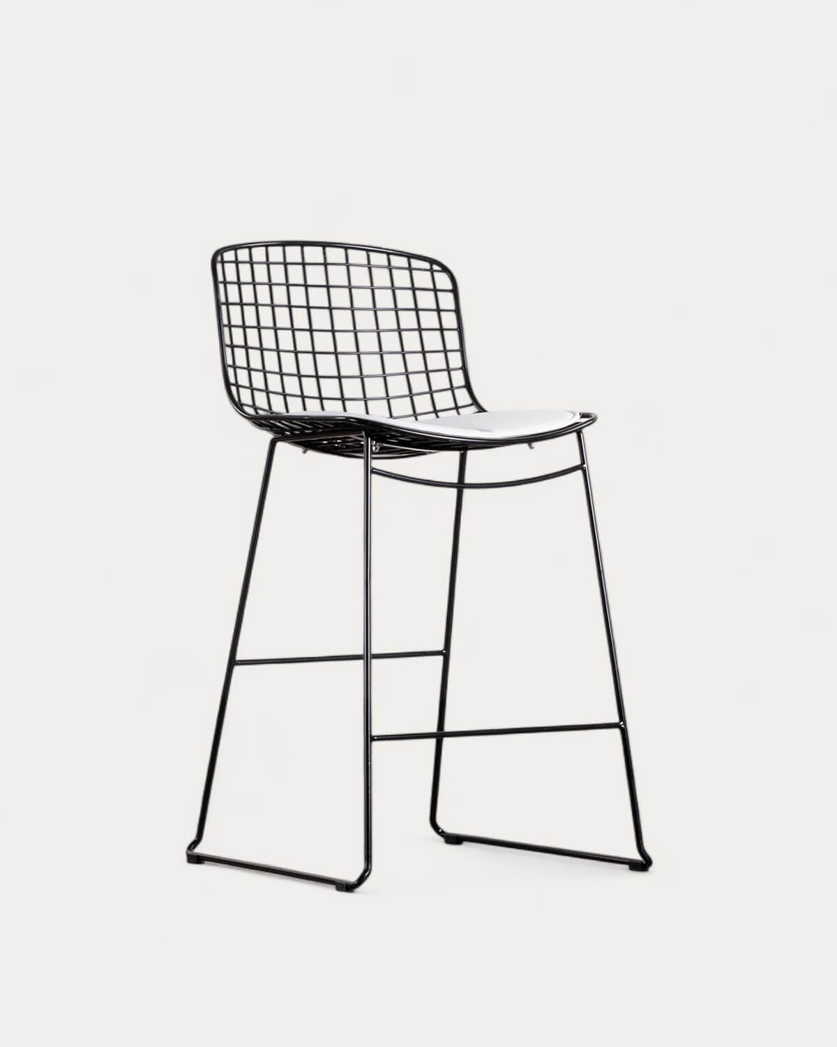 Tabouret Haut en Métal (66 cm) Dossier Bas Aras, image de la gelerie 1