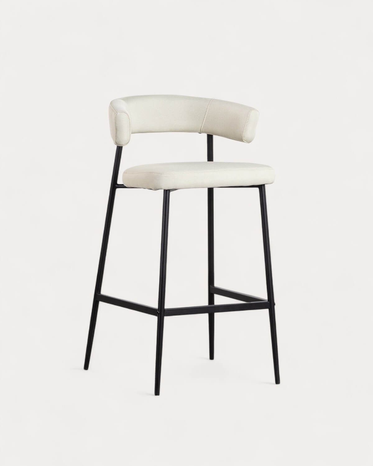 Pack 2 Tabourets Hauts en Métal et Tissu (74 CM) Eloise, image de la gelerie 1