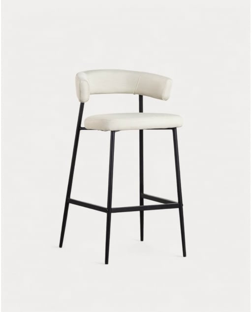 Pack 2 Tabourets Hauts en Métal et Tissu (74 CM) Eloise