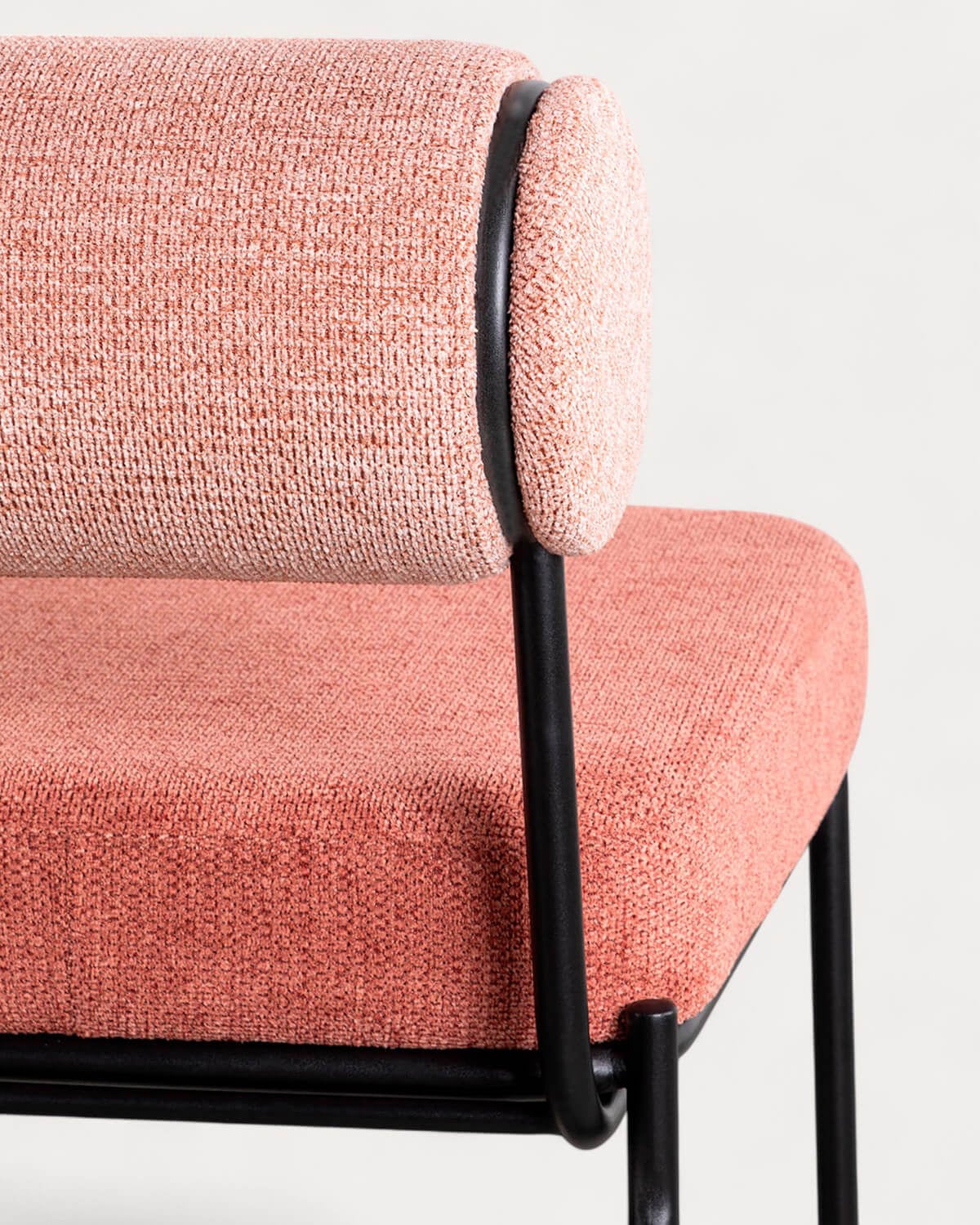 Tabouret de bar 65 cm en tissu et métal Elin, image de la gelerie 7
