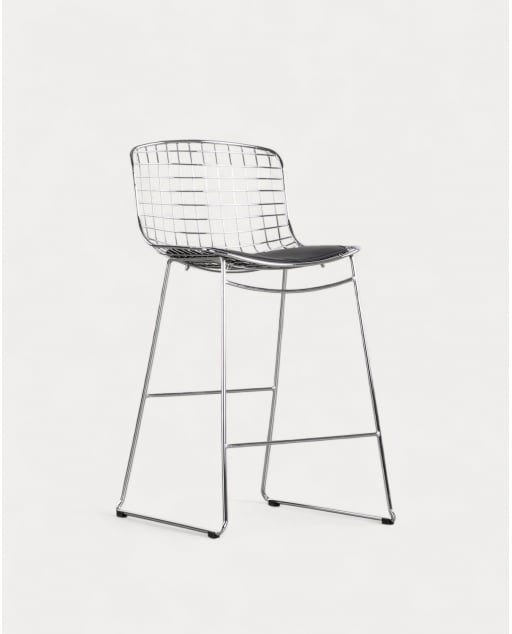 Pack de 4 Tabourets Hauts en Acier (66 cm) Dossier Bas Aras