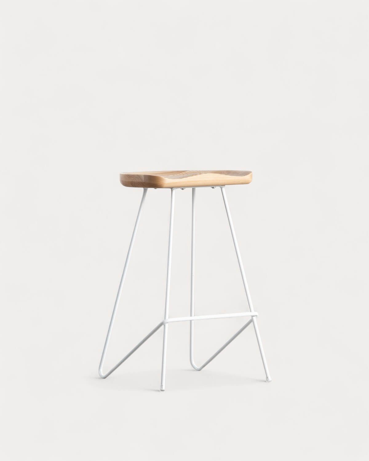 Tabouret Haut en Bois et Métal (67,5 cm) Roses , image de la gelerie 1