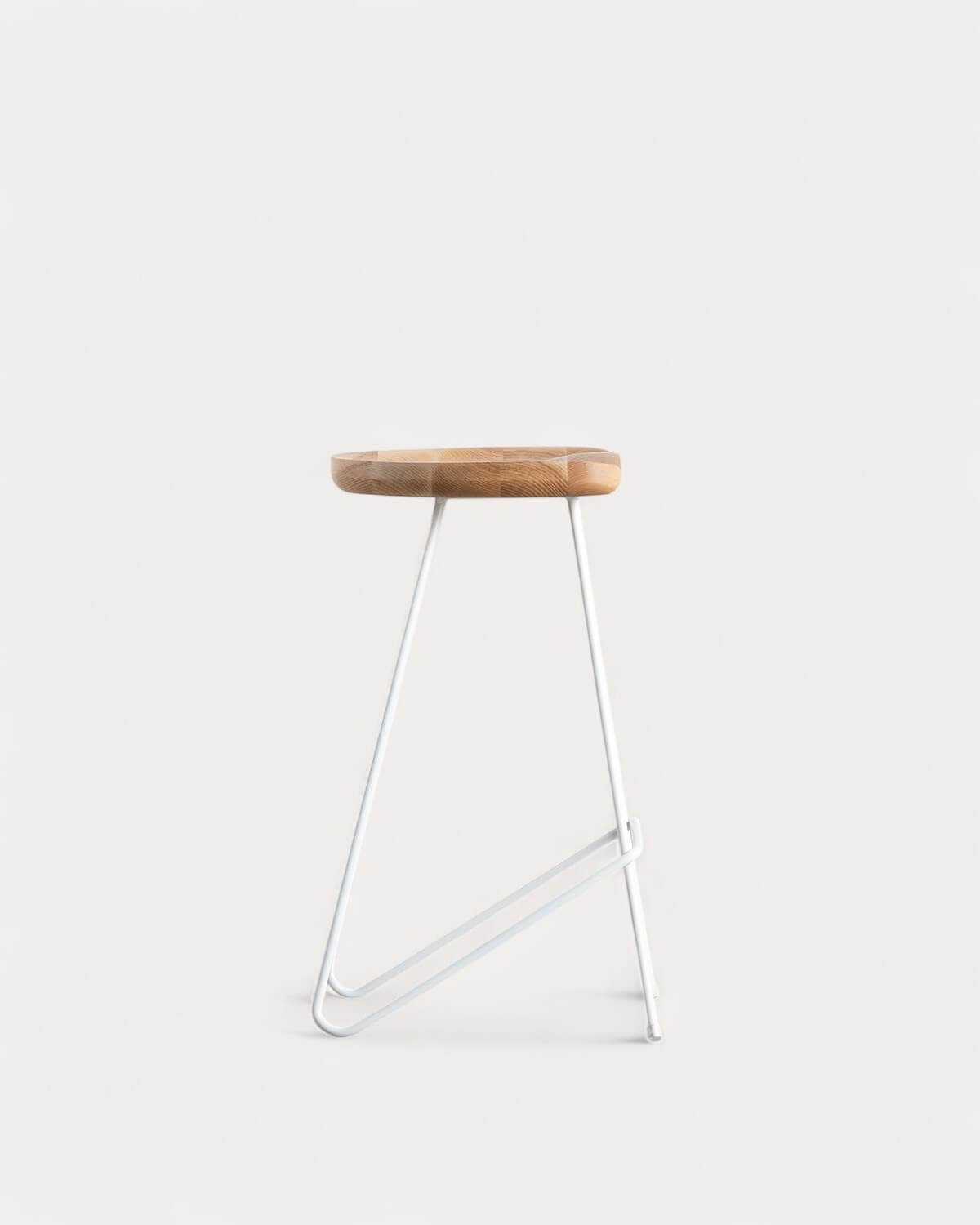 Tabouret Haut en Bois et Métal (67,5 cm) Roses , image de la gelerie 3