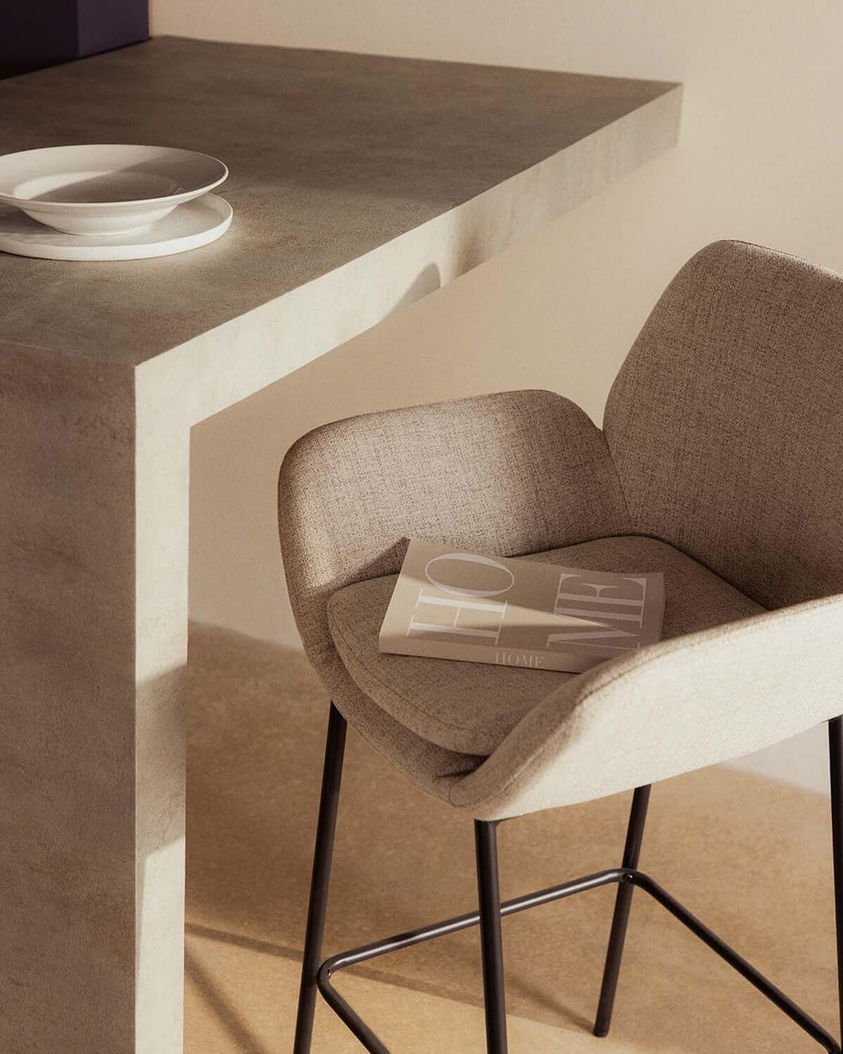  Tabouret Haut en Métal et Tissu (77 cm) Eider , image de la gelerie 3