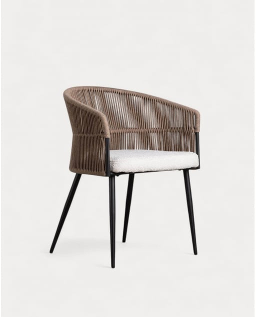 Pack 2 Chaises de Salle à Manger en Tissu et Corde Drean