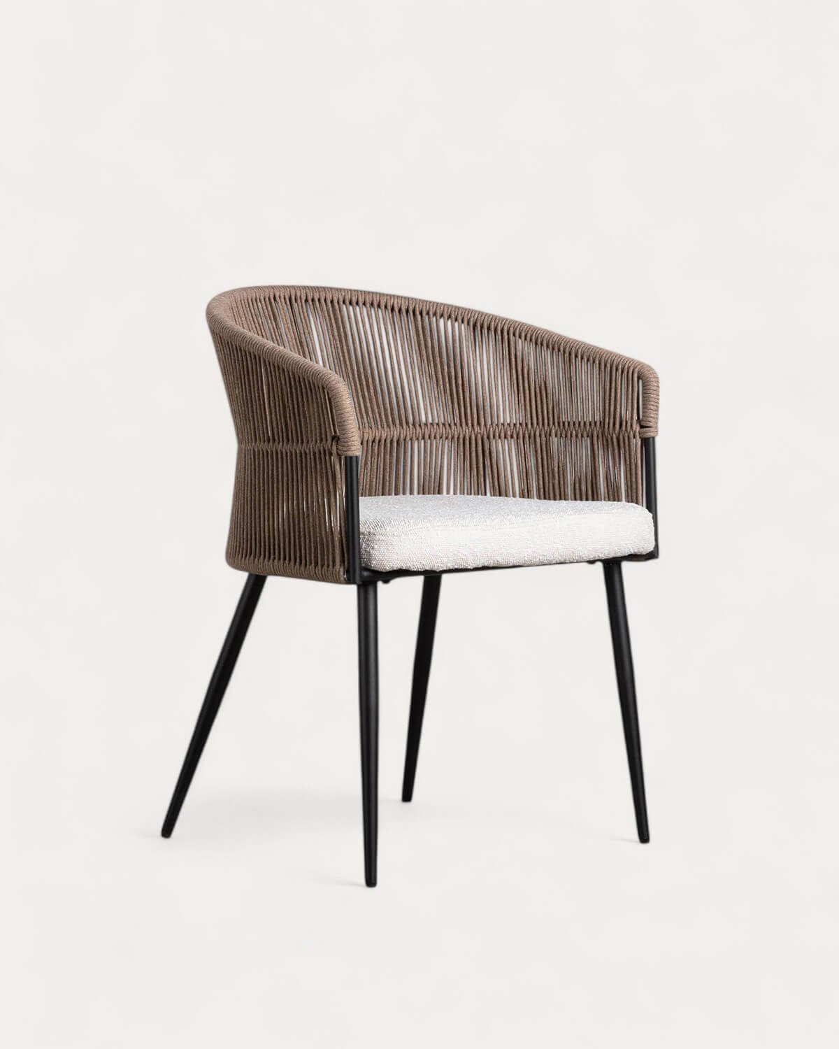 Pack 4 Chaises de Salle à Manger en Tissu et Corde Drean, image de la gelerie 4