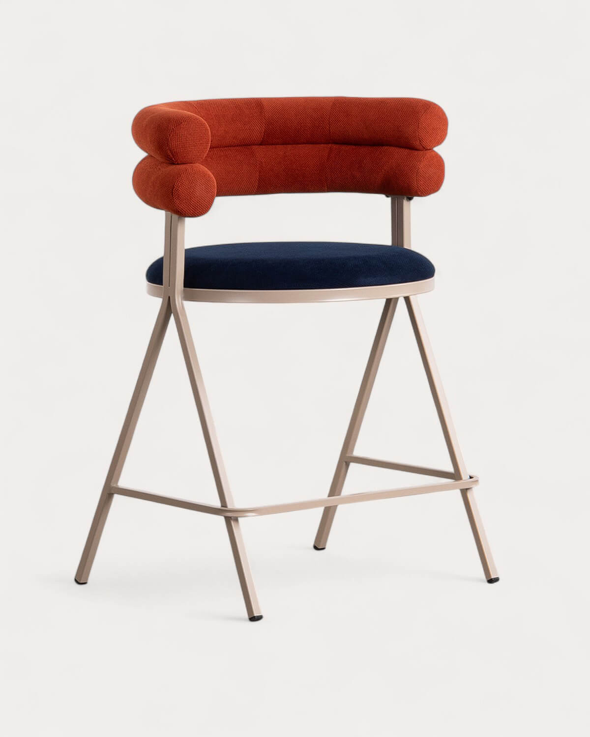 Pack 4 Tabourets Hauts en Tissu et Métal (66 cm) Aixa, image de la gelerie 1