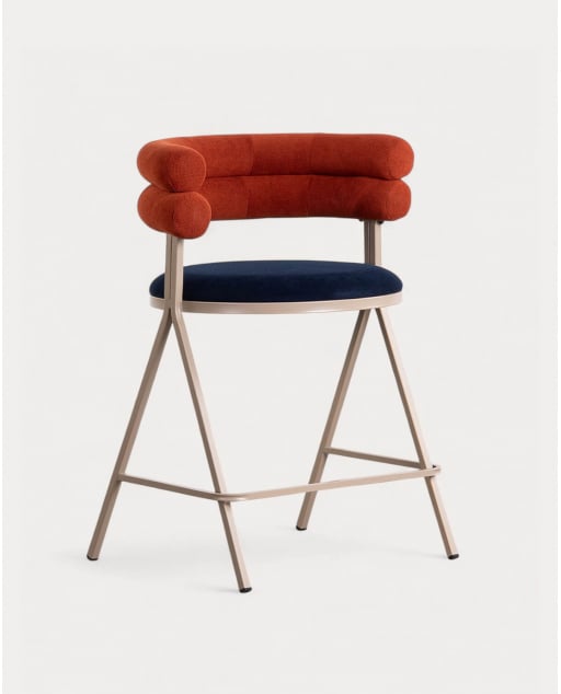 Pack 4 Tabourets Hauts en Tissu et Métal (66 cm) Aixa