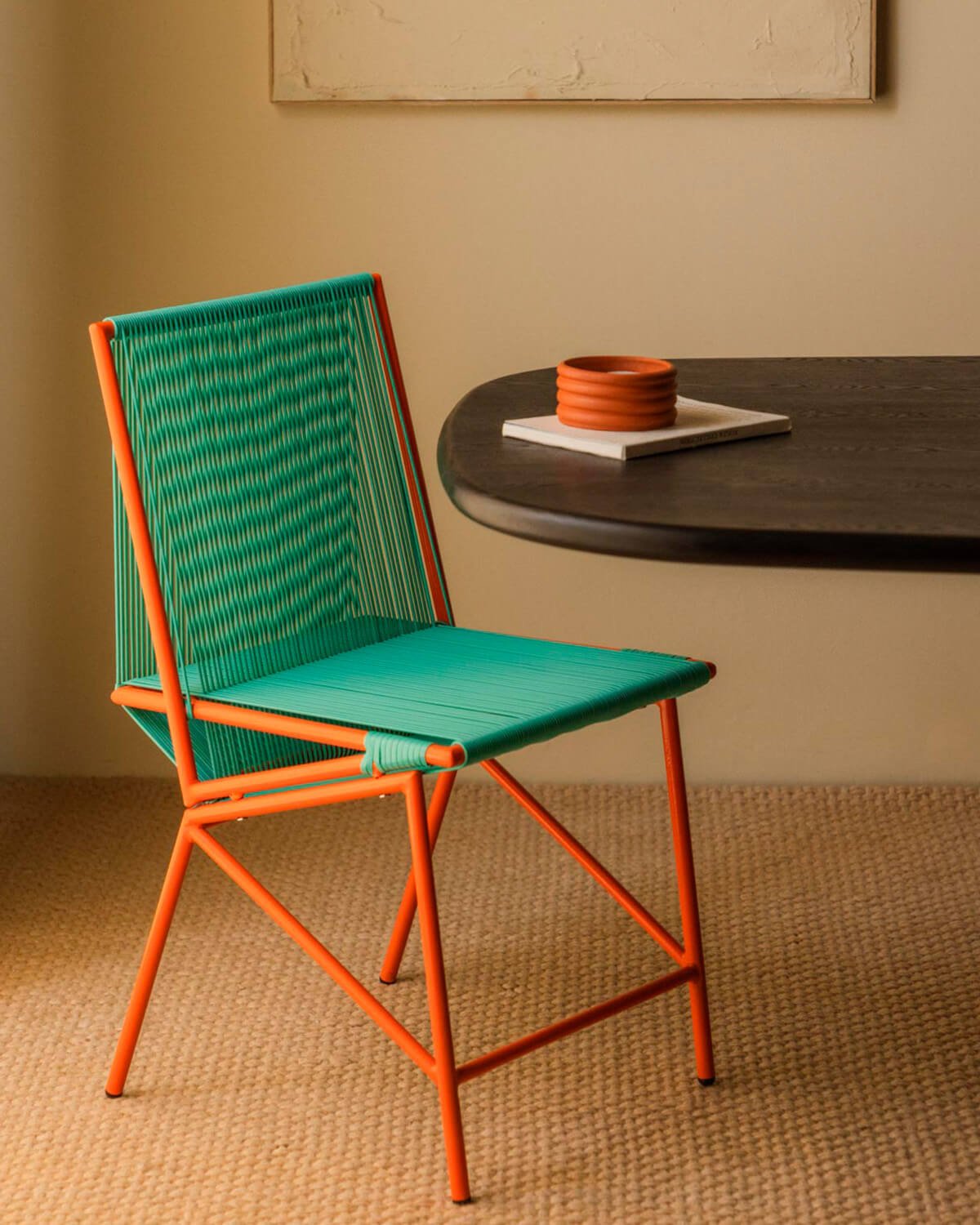 Chaise de Salle à Manger en Rotin Synthétique et Métal Couleurs Amur, image de la gelerie 2