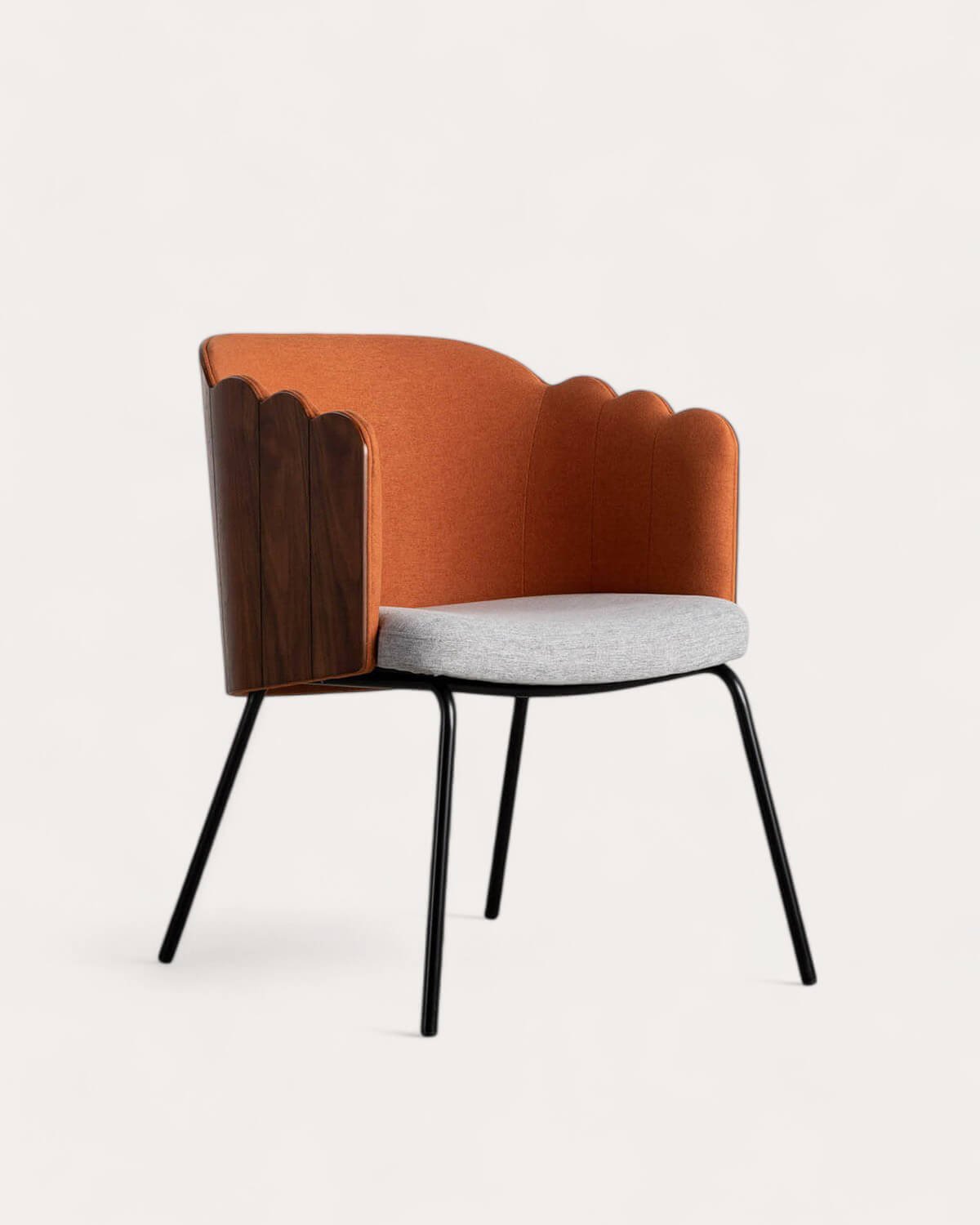 Chaise de Salle à manger en Bois et Tissu Rene, image de la gelerie 1