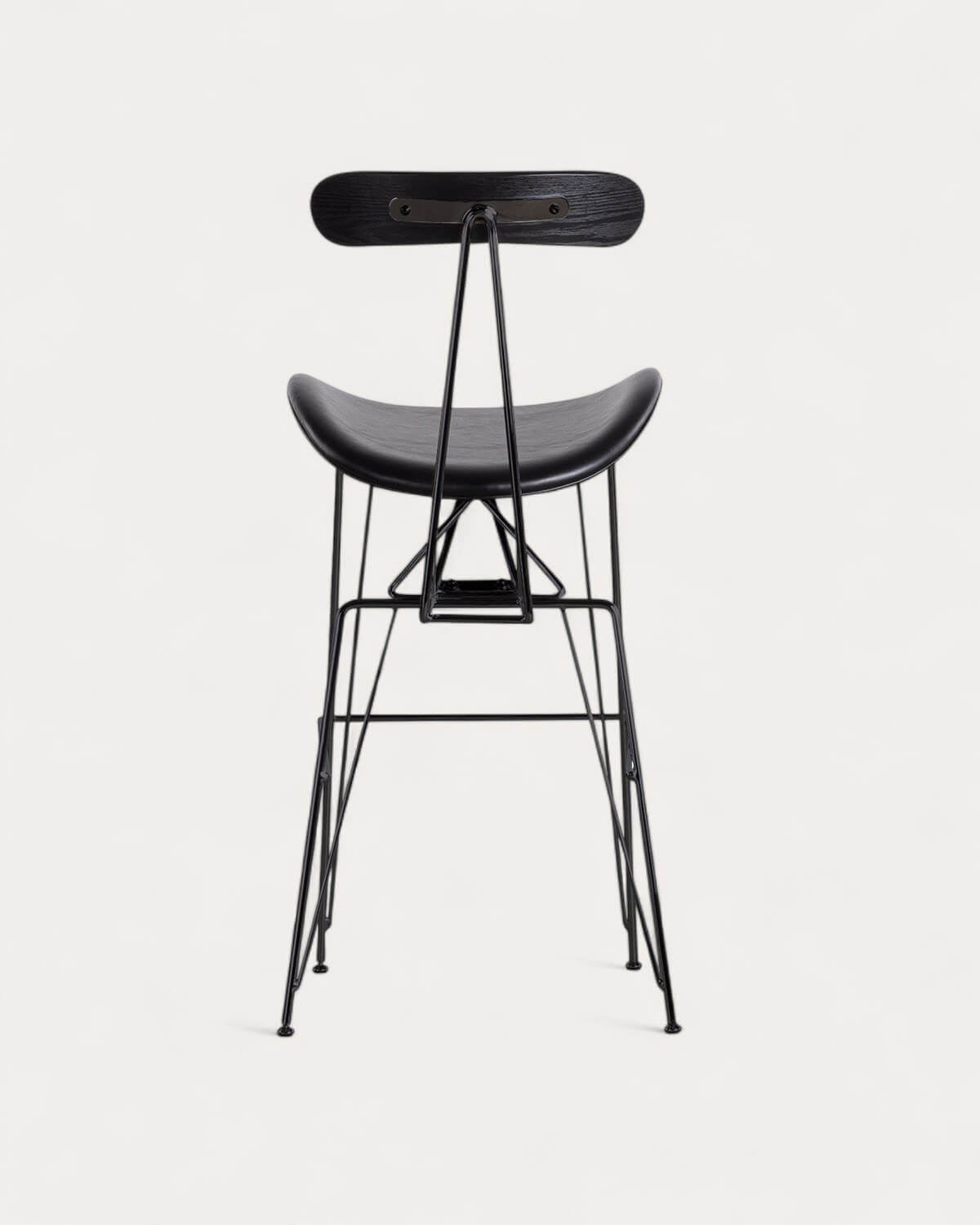 Pack 2 tabourets de bar 75 cm en similicuir et bois Brunela, image de la gelerie 3