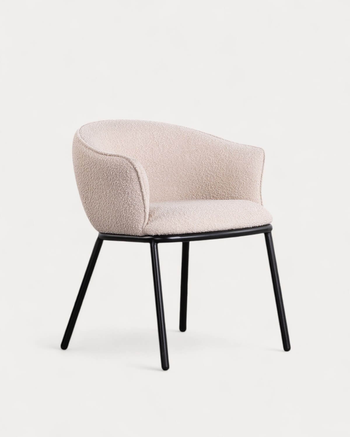 Pack 2 Chaises de Salle à Manger en Tissu et Métal Bonie, image de la gelerie 1