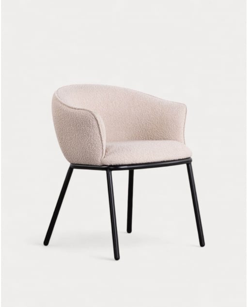 Pack 4 Chaises de Salle à Manger en Tissu et Métal Bonie