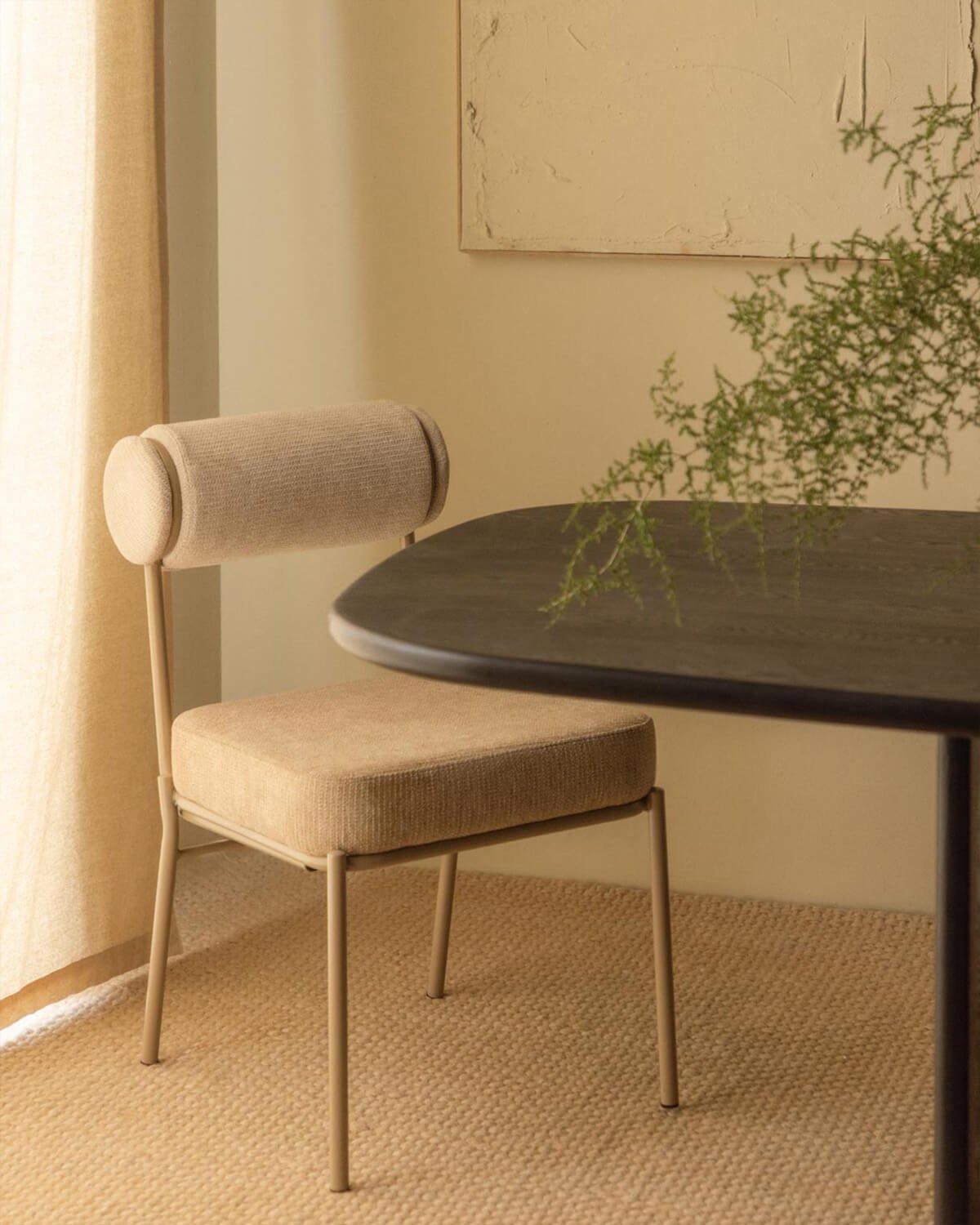 Pack de 2 Chaises de Salle à Manger en tissu et Métal Elin Soft, image de la gelerie 2