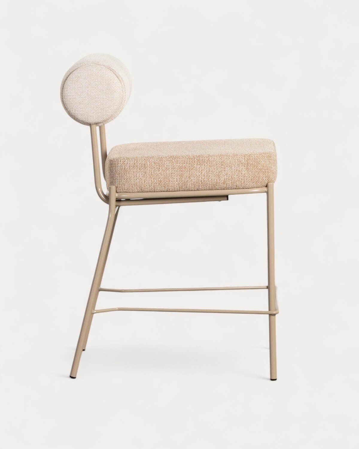 Pack 2 Tabourets Hauts en Tissu et Métal (64,5 cm) Elin Soft, image de la gelerie 2