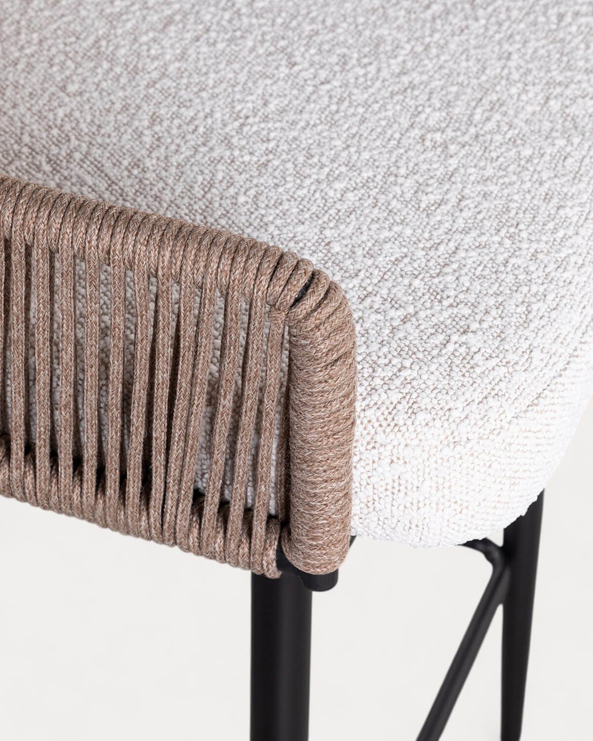 Tabouret Haut en Tissu et Corde (66 cm) Drean, image de la gelerie 6