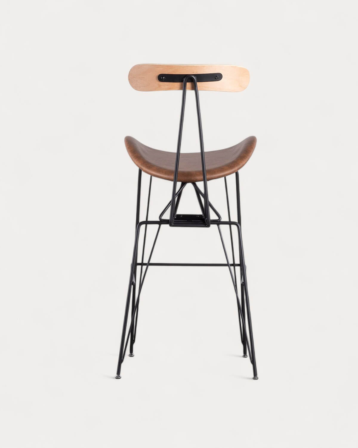 Tabouret Haut en Similicuir et Bois (76 cm) Antonela, image de la gelerie 3