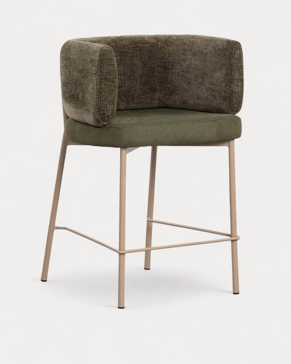 Tabouret Haut en Tissu et Métal (64 cm) Hades Soft, image de la gelerie 1