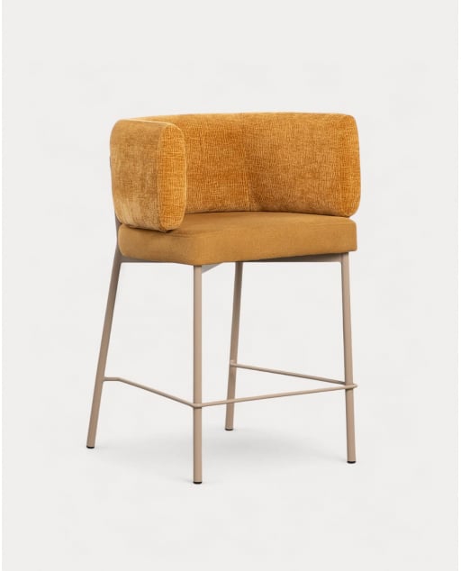 Tabouret Haut en Tissu et Métal (64 cm) Hades Soft