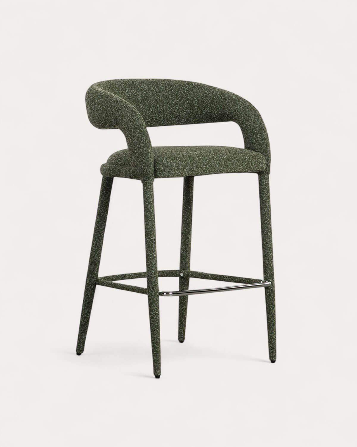 Tabouret Haut en Tissu et Métal (75 cm) Ewen, image de la gelerie 1