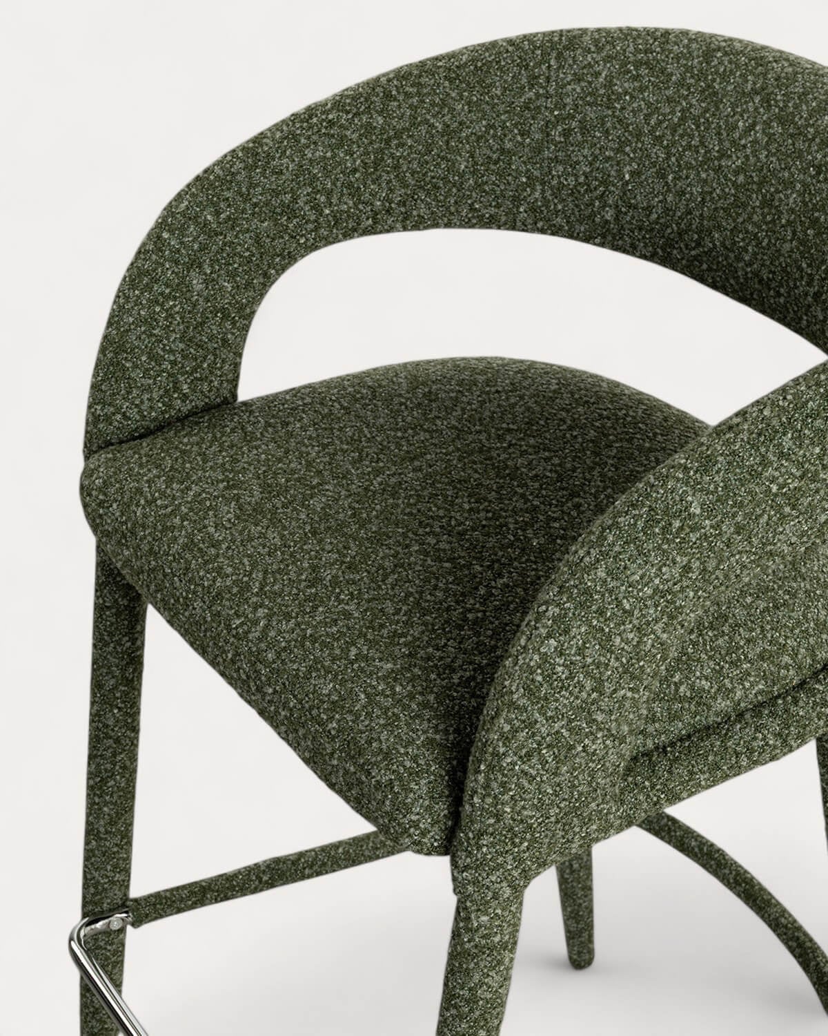 Tabouret Haut en Tissu et Métal (75 cm) Ewen, image de la gelerie 4