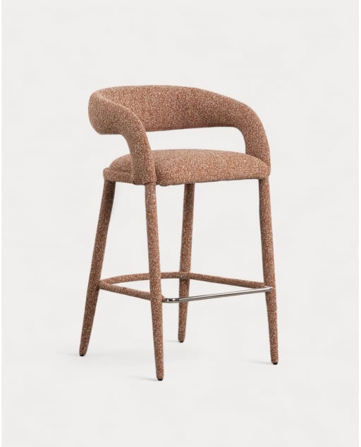 Pack 2 Tabourets Hauts en Tissu et Métal (75 cm) Ewen