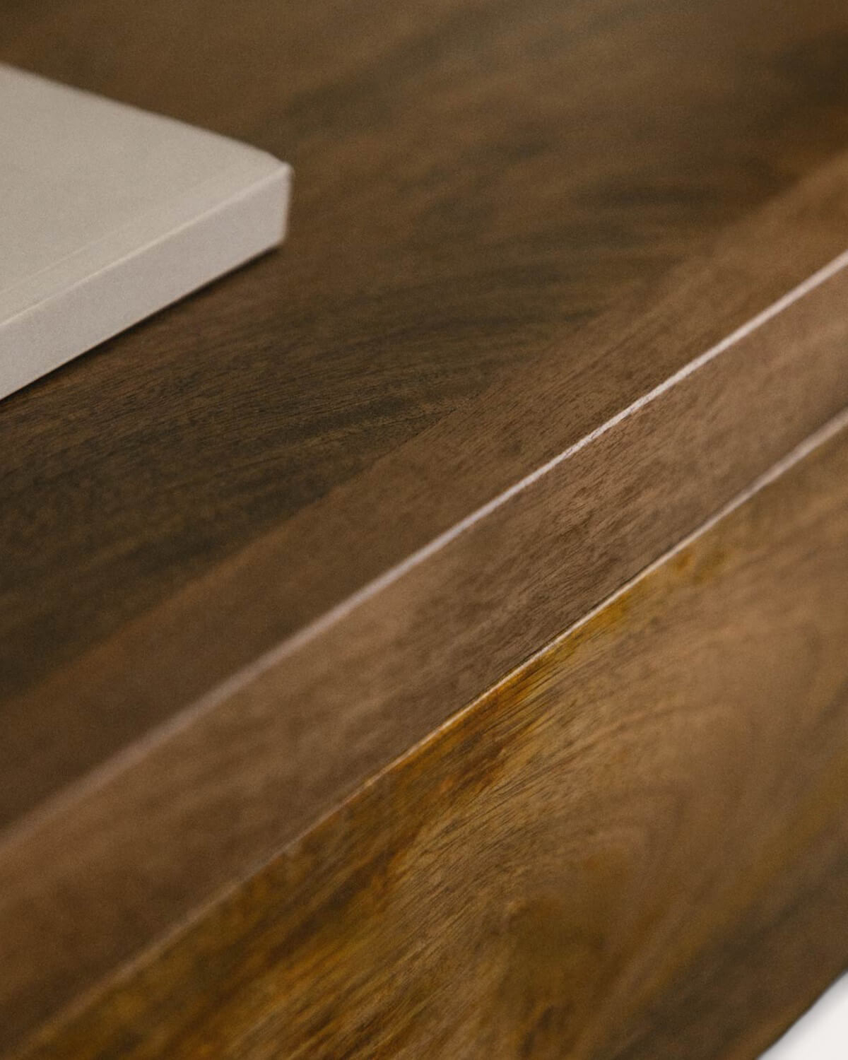 Console d’entrée rectangulaire avec 2 tiroirs 120x40 cm en bois de manguier Vanile, image de la gelerie 3