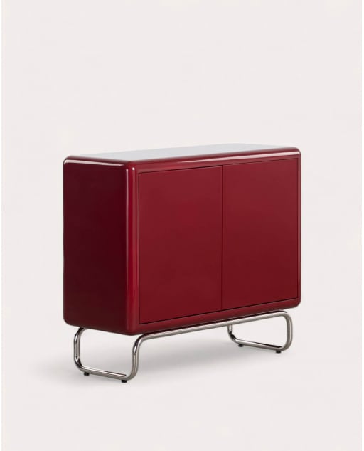 Buffet Bas avec 2 Portes en Bois et Métal Candela Colours - Rouge Tinto