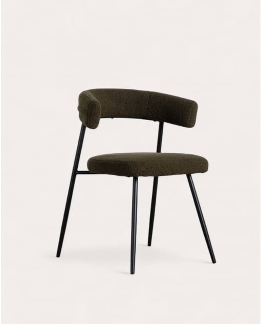 Chaise de Salle à Manger en  Métal Eloise Bouclé