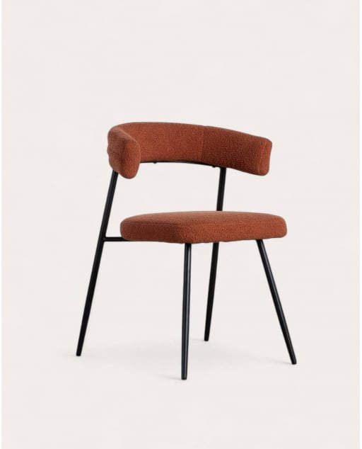 Pack 2 Chaises de Salle à Manger en Métal Eloise Bouclé