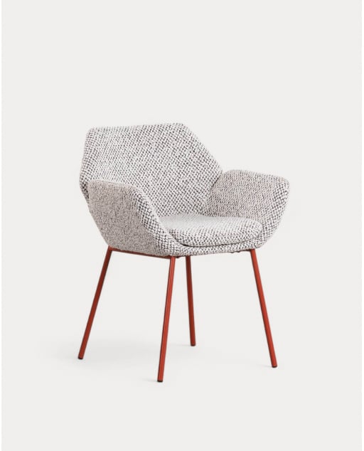 Pack 4 Chaises de Salle à Manger en Tissu avec Eider Imprimé et Métal
