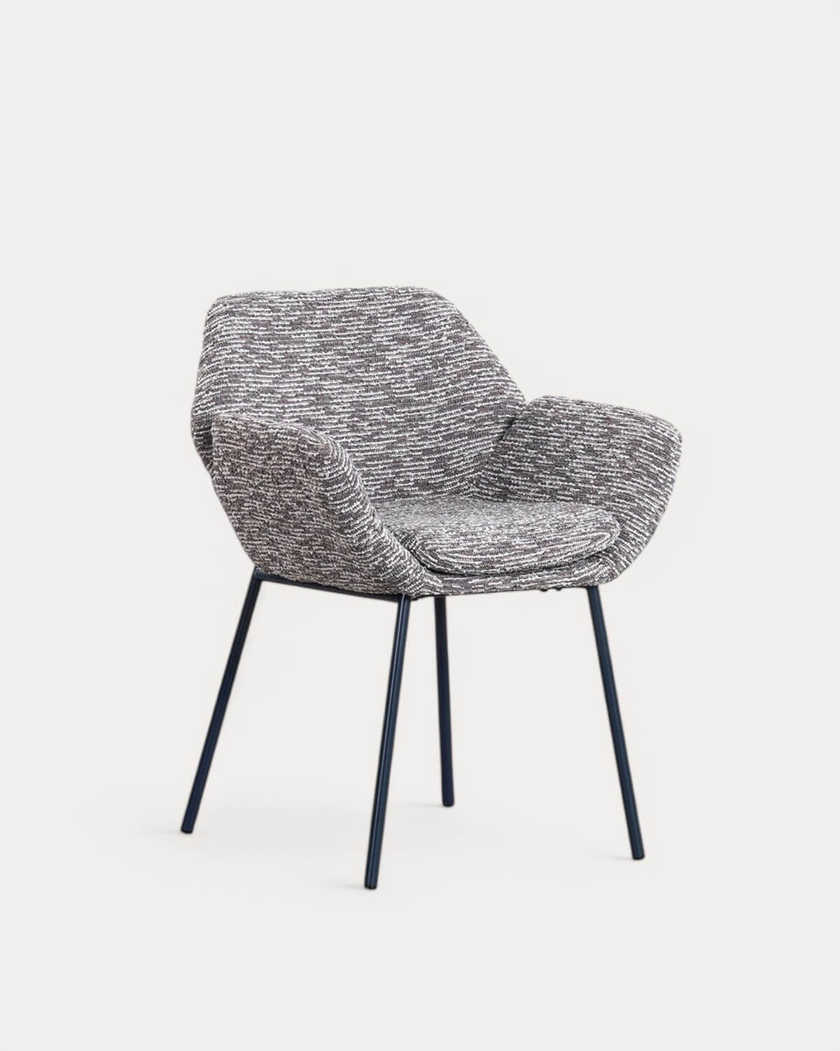 Pack 4 Chaises de Salle à Manger en Tissu avec Eider Imprimé et Métal , image de la gelerie 1