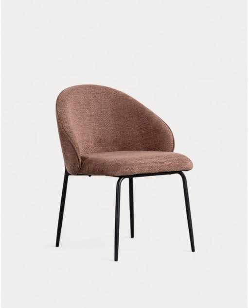 Pack 4 Chaises de Salle à Manger en Tissu et Métal Emna