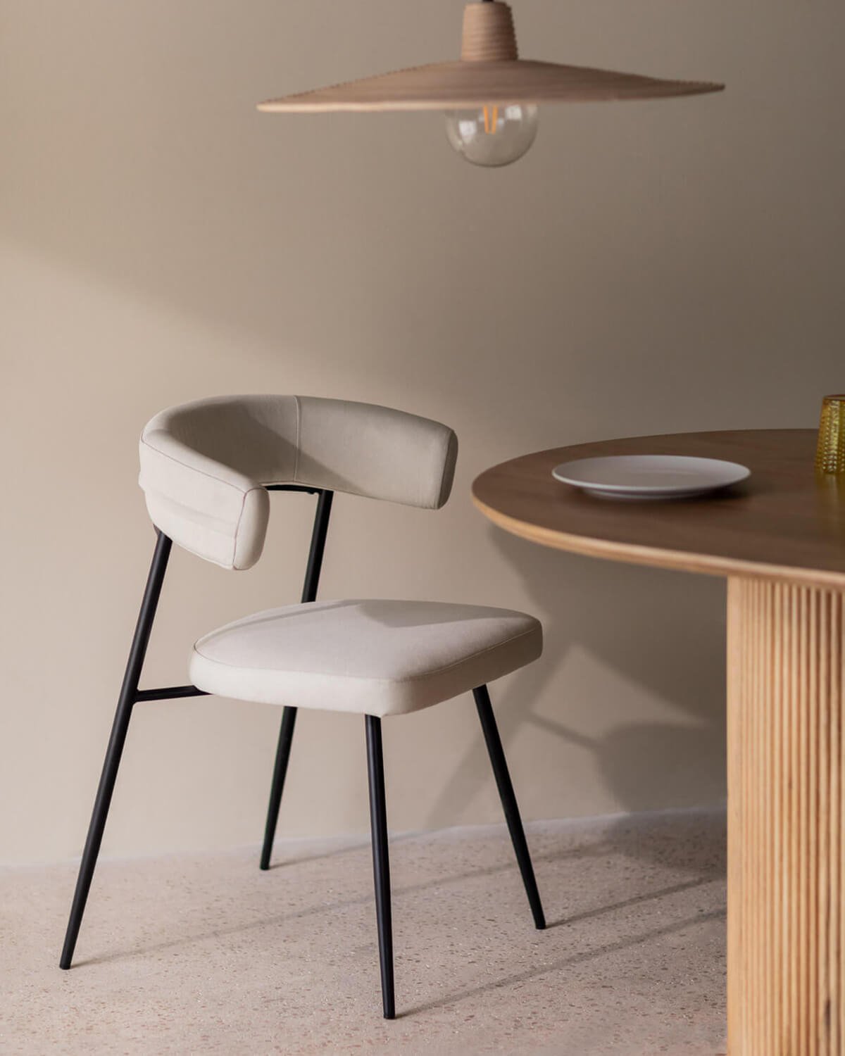 Chaise de Salle à Manger en Métal et Tissu Eloise, image de la gelerie 2